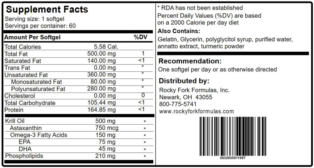 Krill Oil Rocky Fork Formulas, Inc.